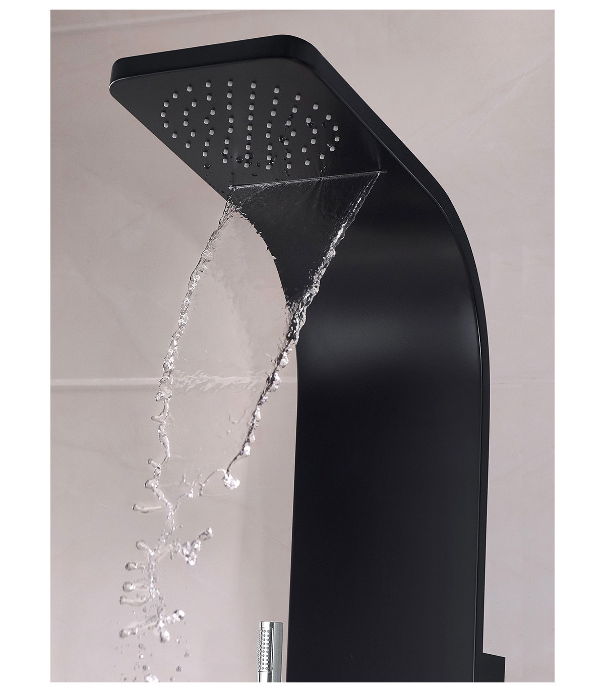 Columna de ducha de hidromasaje negro LED panel de ducha Set de